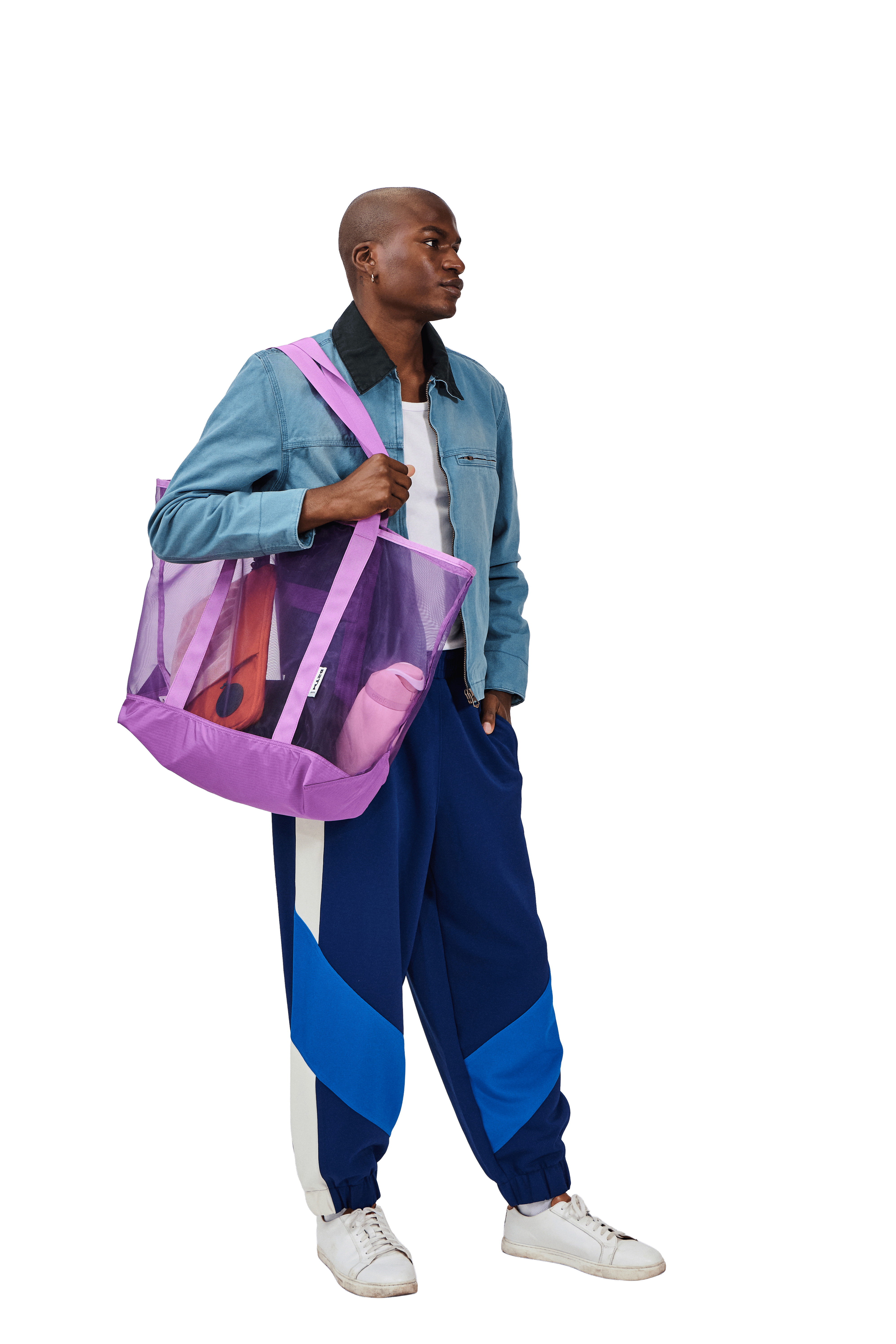 Baboon to the Moon Mesh Tote, Alternate, color, Electric Purple