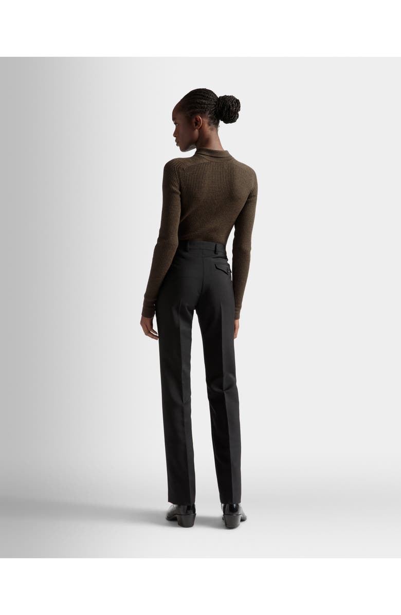 Bally Tailored Straight Leg Pants In Mohair Wool Mix, Alternate, color, Black