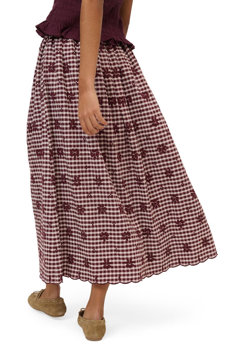Naples Cotton Blend Midi Skirt, Alternate, color, RED