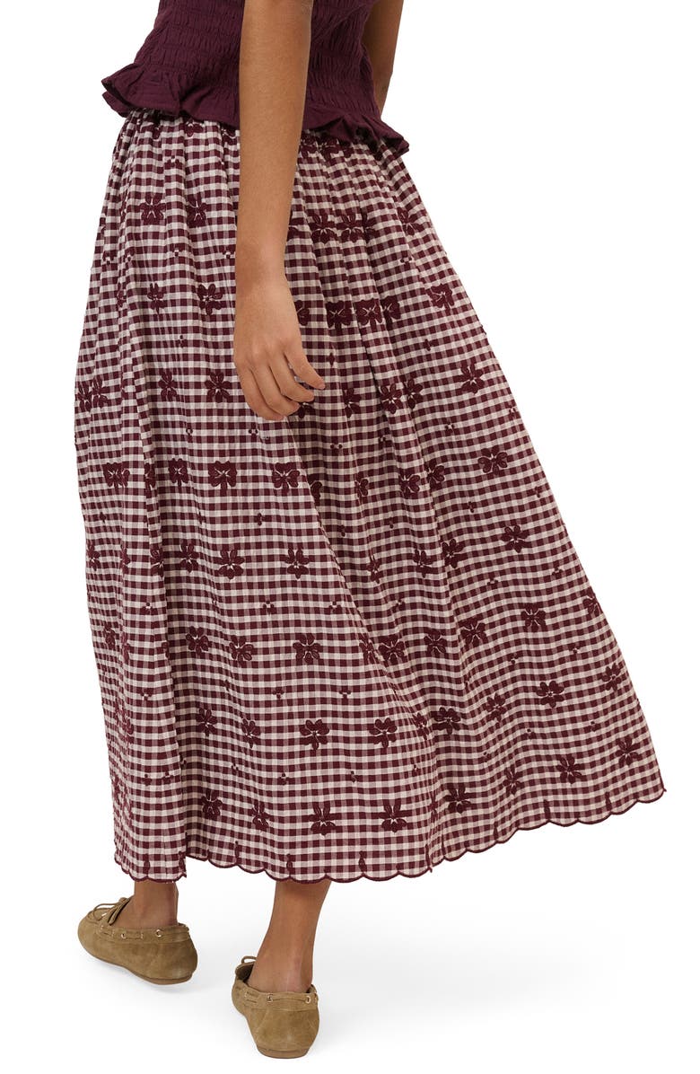 Nobody's Child Naples Cotton Blend Midi Skirt, Alternate, color, Red