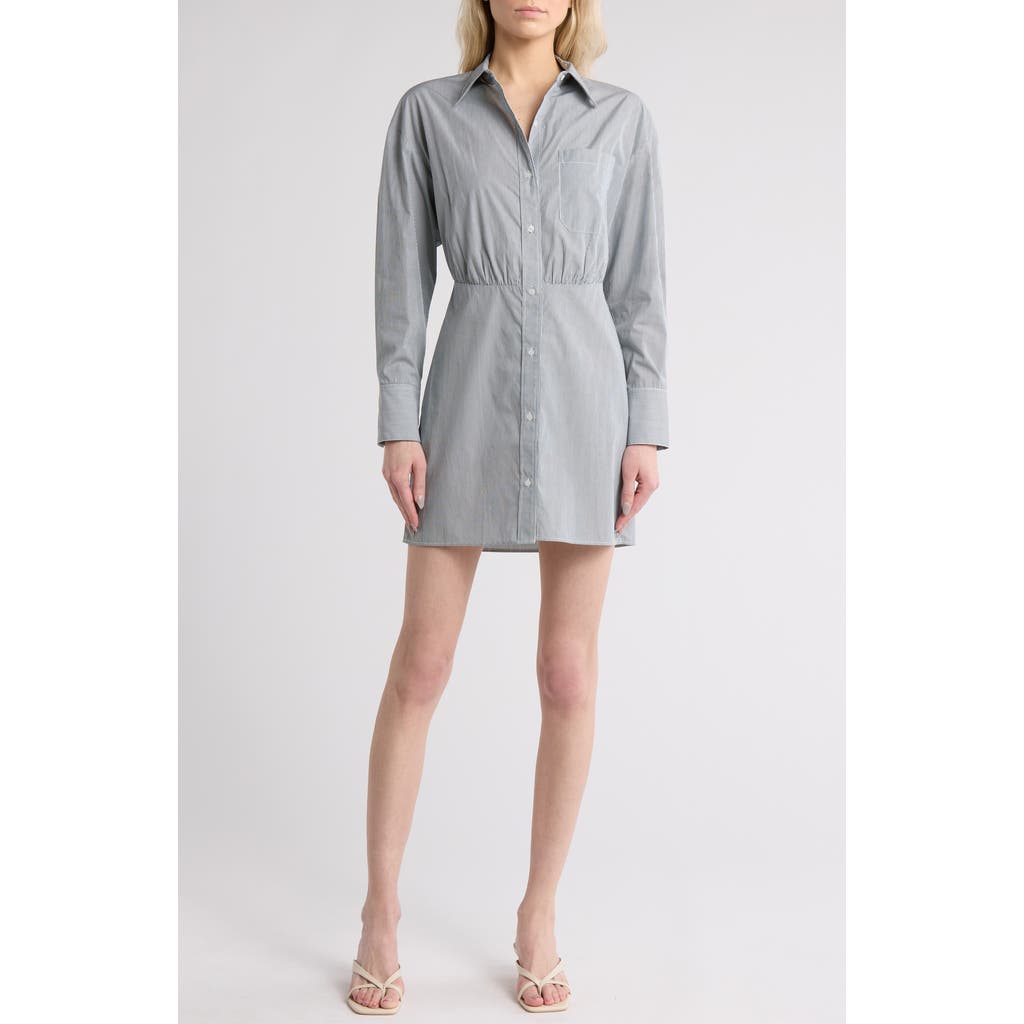 Twp Devon Pinstripe Shirtdress In Gray