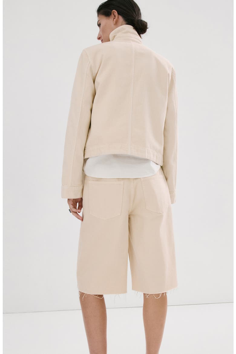 Denim Bermuda Shorts, Alternate, color, VANILLA