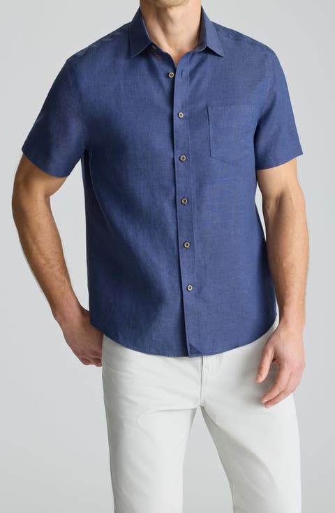 Cameron Solid Wrinkle Resistant Linen Button-Up Shirt
