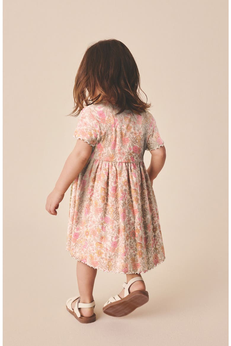 Kids' Ditsy Floral Print Rib Dress, Alternate, color, PINK