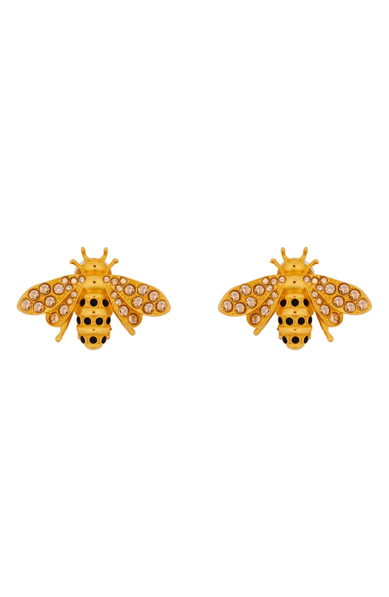 Oscar de la Renta Bee Stud Earirngs, Main, color, Golden Shadow