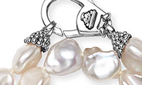 Lagos Sterling Silver Luna Keshi Pearl & Caviar Bead Long Strand Necklace, 34 In Silver