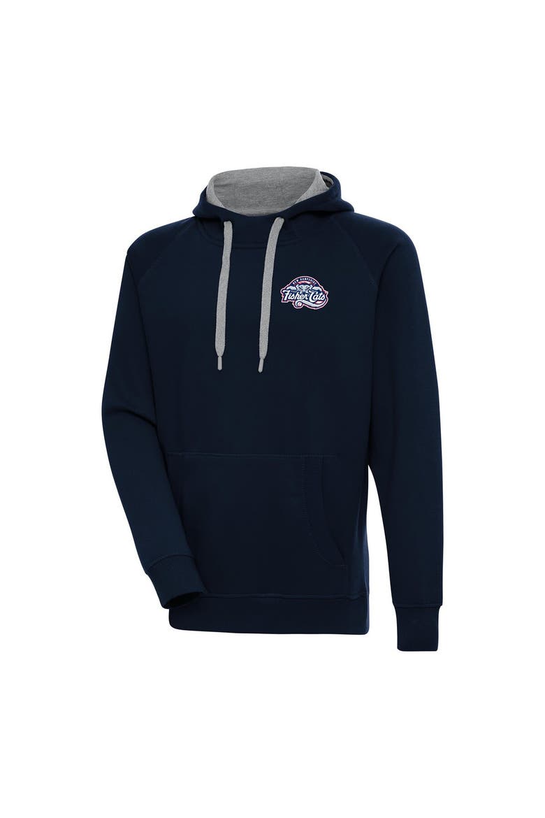 Men's Antigua  Navy New Hampshire Fisher Cats Victory Pullover Hoodie, Main, color, Navy