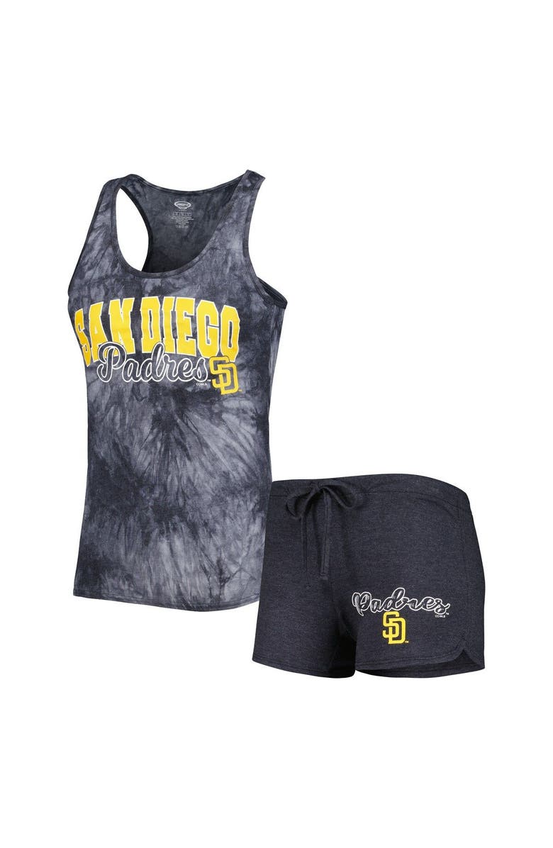 CONCEPTS SPORT Women's Concepts Sport Charcoal San Diego Padres Billboard Racerback Tank & Shorts Sleep Set, Main, color,