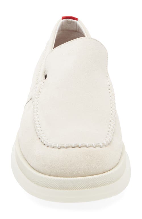 Hugo Boss Beige Moc Toe Loafers In White