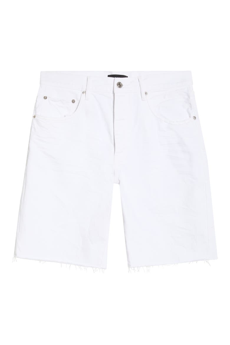 Optic White Denim Cutoff Shorts, Alternate, color, WHITE
