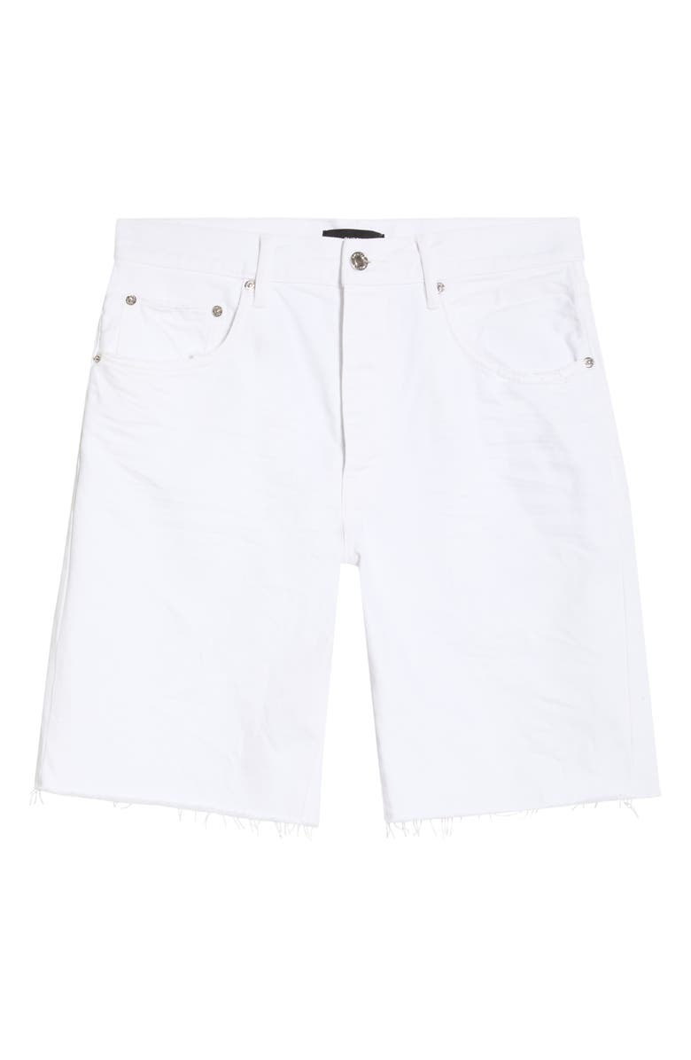 PURPLE BRAND Optic White Denim Cutoff Shorts, Main, color, White
