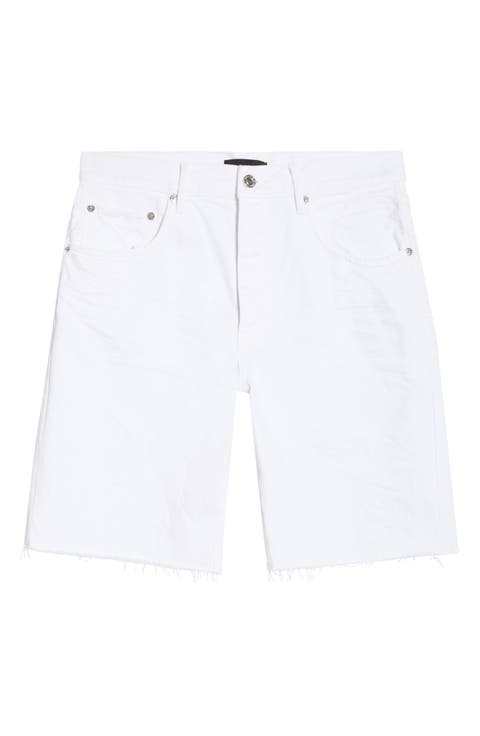 Optic White Denim Cutoff Shorts