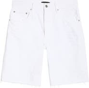 PURPLE BRAND Optic White Denim Cutoff Shorts