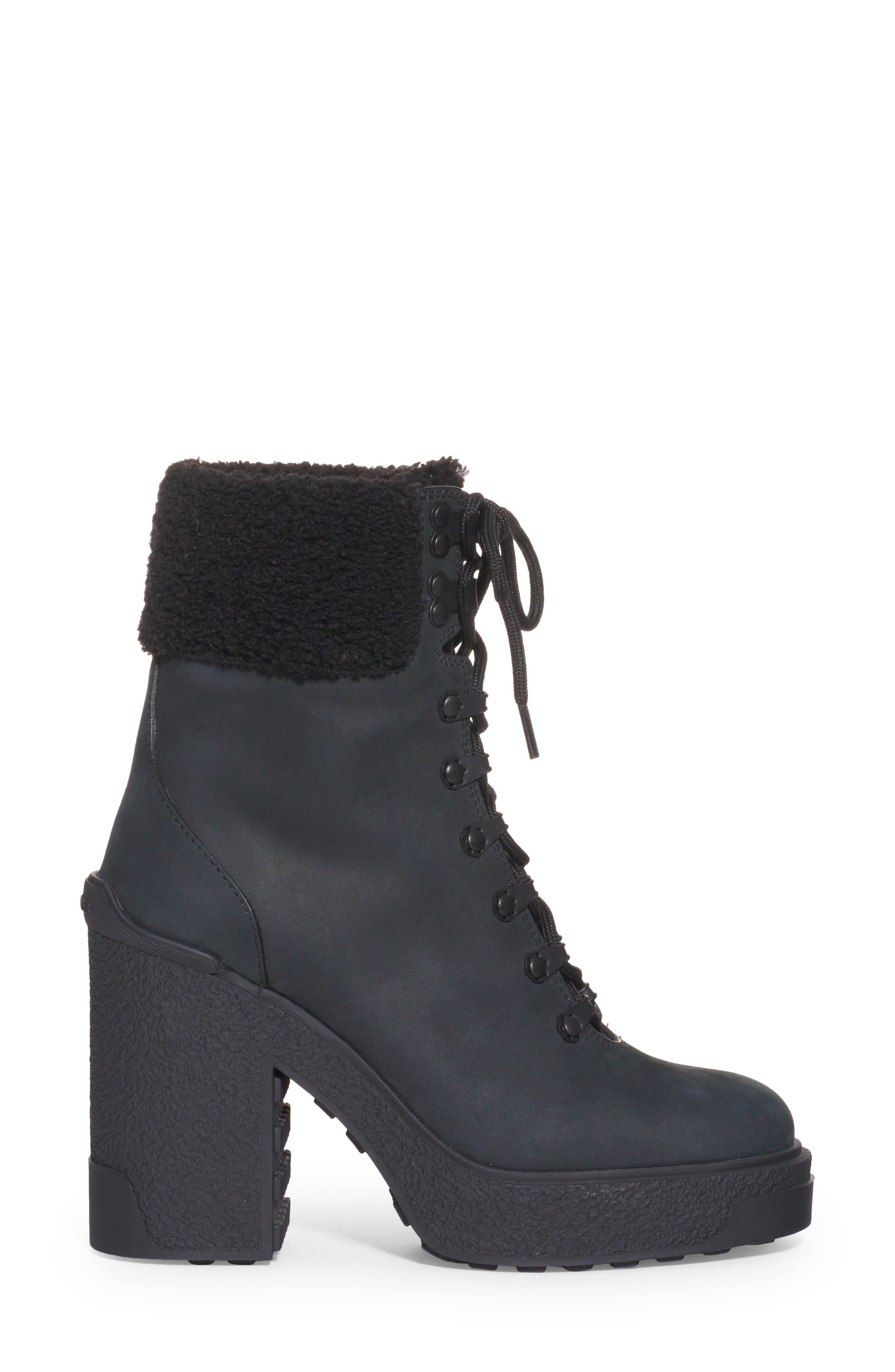 Moncler Claudia Faux Fur Trim Bootie, Alternate, color, 