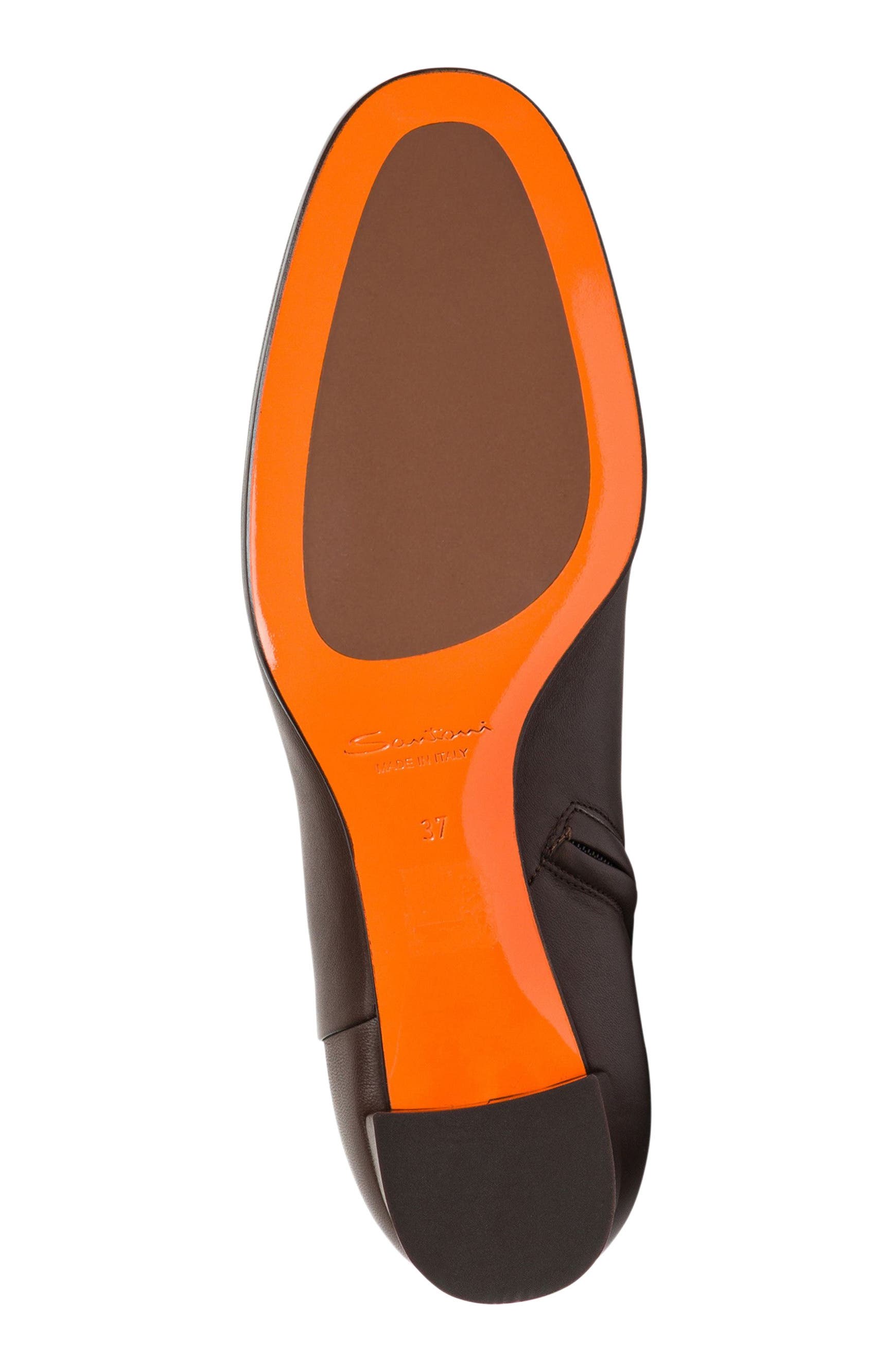 Santoni Women’s leather mid-heel ankle boot, Alternate, color, Brown