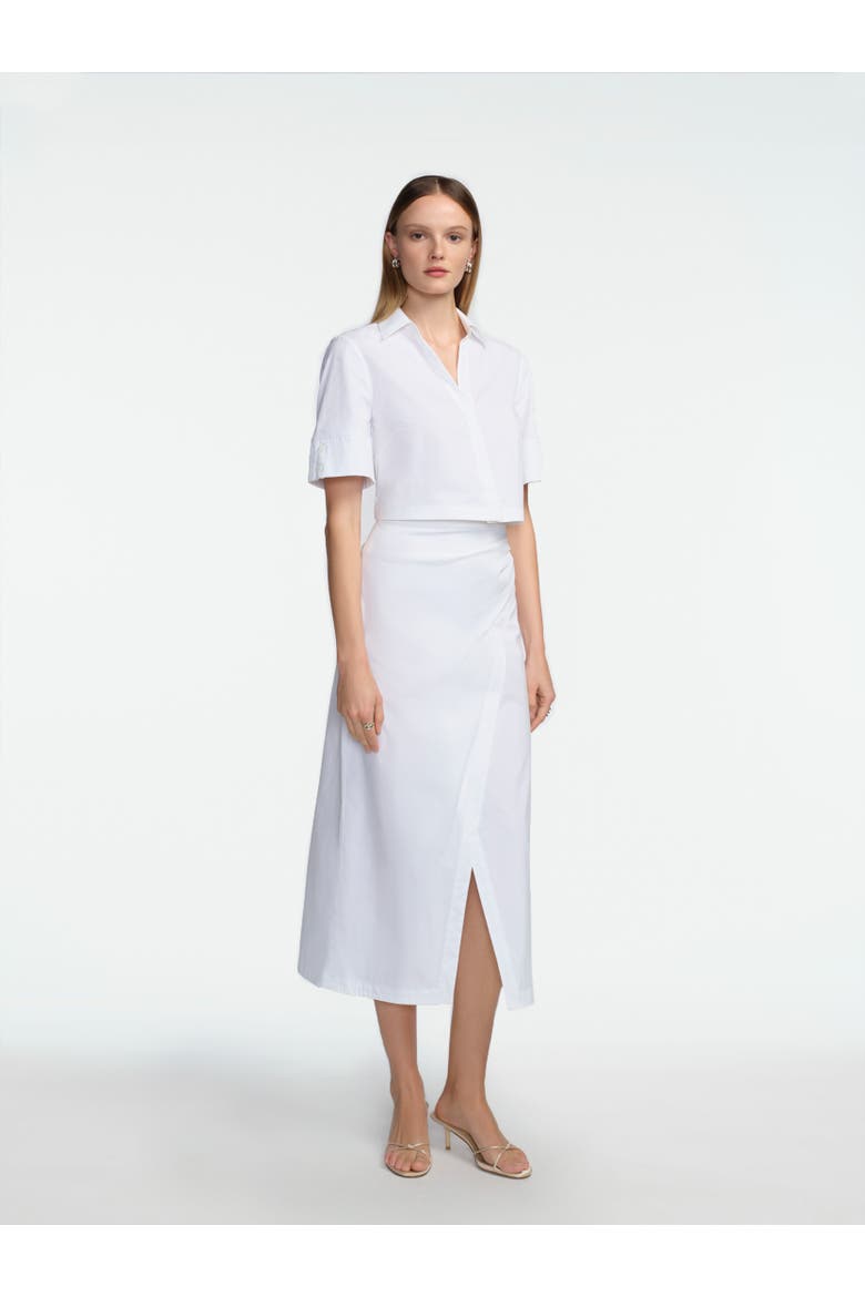 Cotton Poplin Wrap Skirt, Alternate, color, White