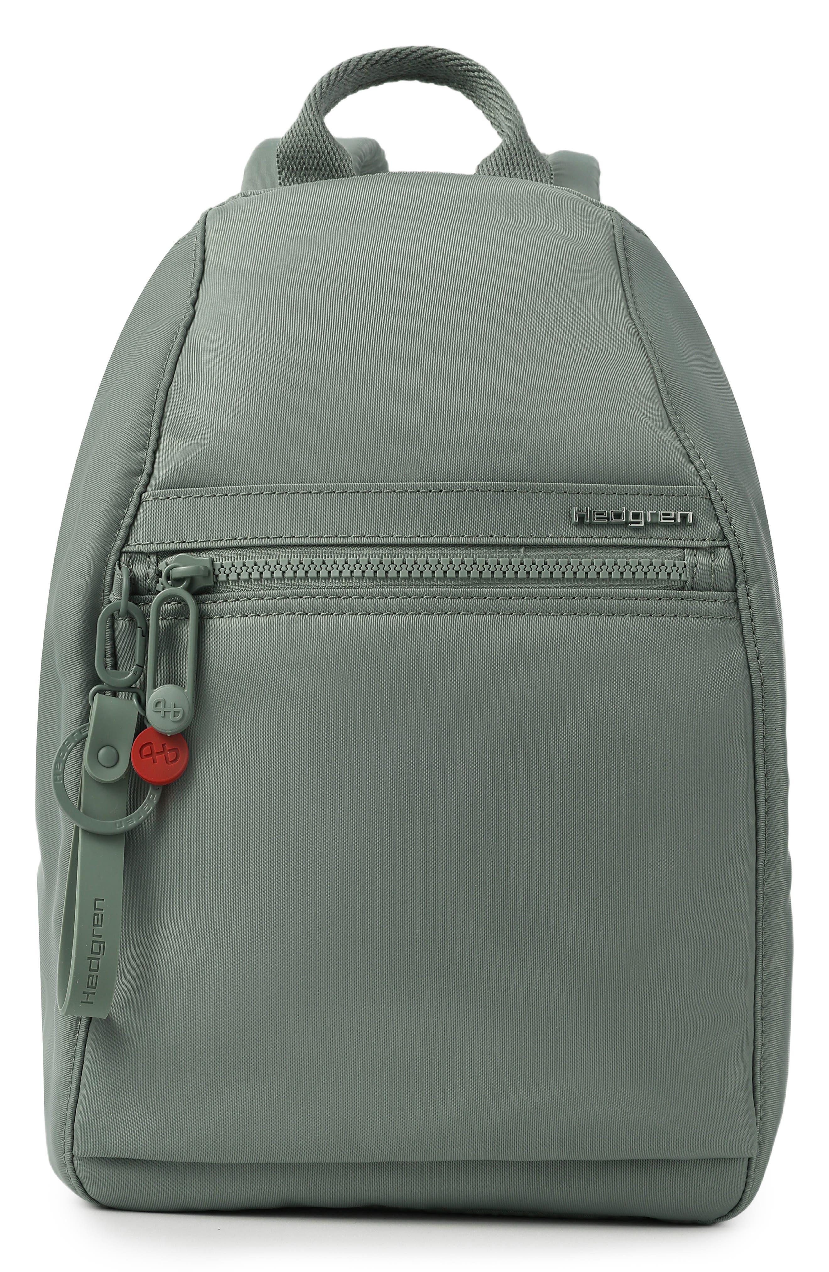 Small Vogue Water Repellent RFID Backpack, Main, color, GREEN MILIEU