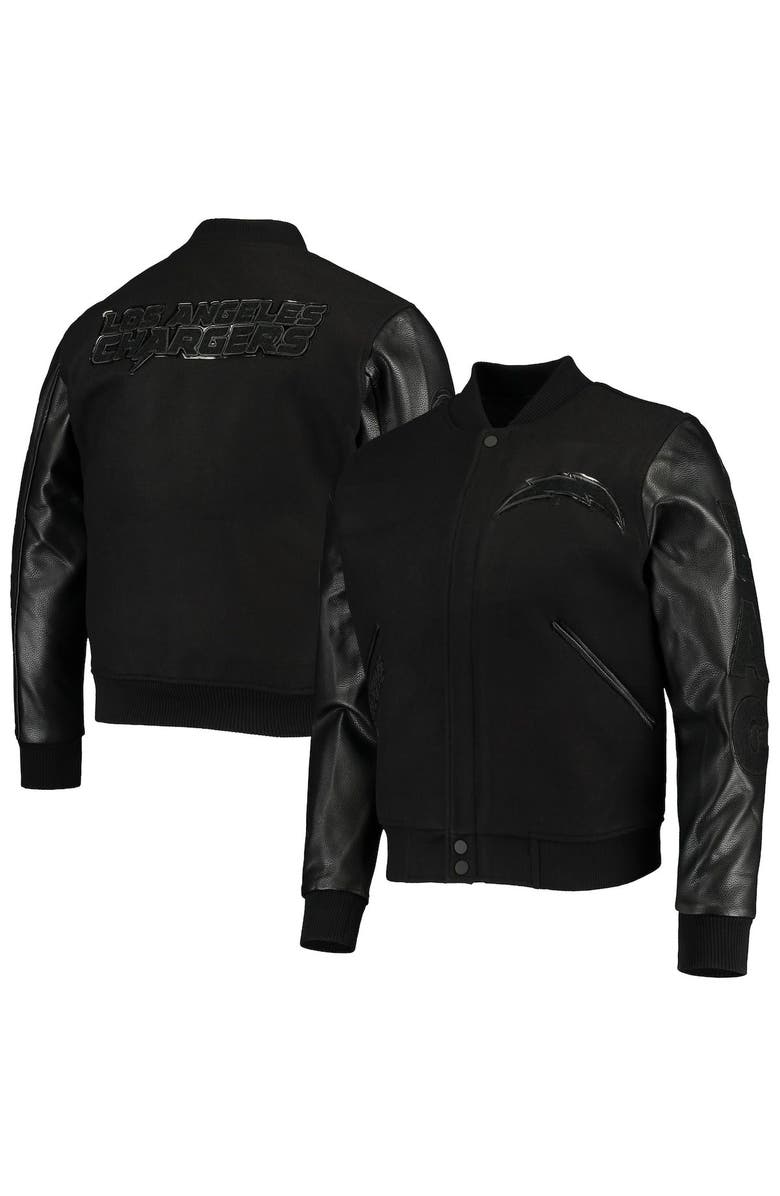 PRO STANDARD Men's Pro Standard Black Los Angeles Chargers Full-Zip Varsity Jacket, Main, color,