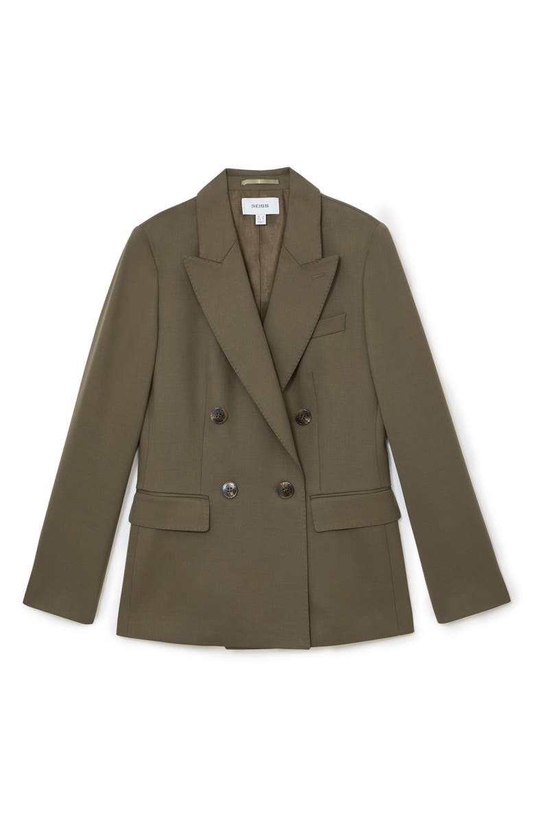 Reiss Solene Double Breasted Wool Blend Blazer, Alternate, color, Green