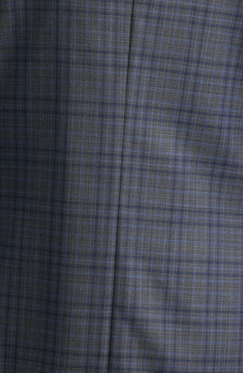 Peter Millar Flynn Classic Fit Grey Plaid Wool Sport Coat, Alternate, color, Charcoal