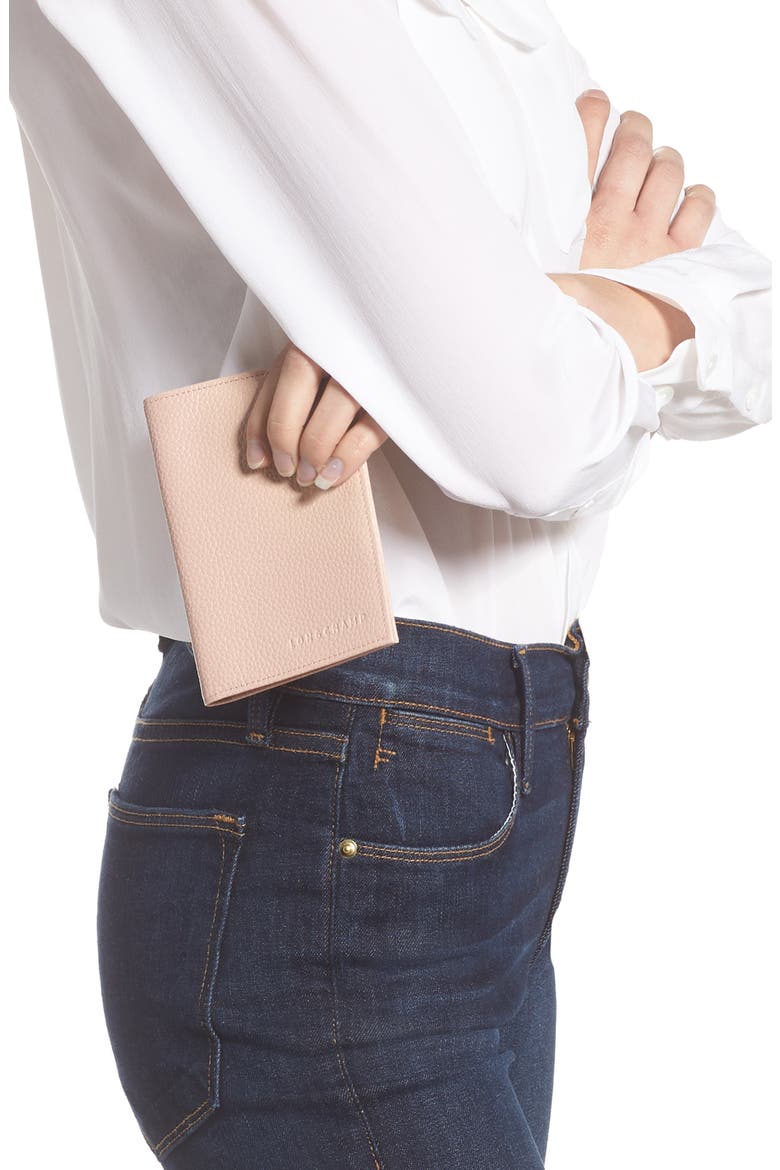 Leather Passport Case, Alternate, color, POWDER PINK