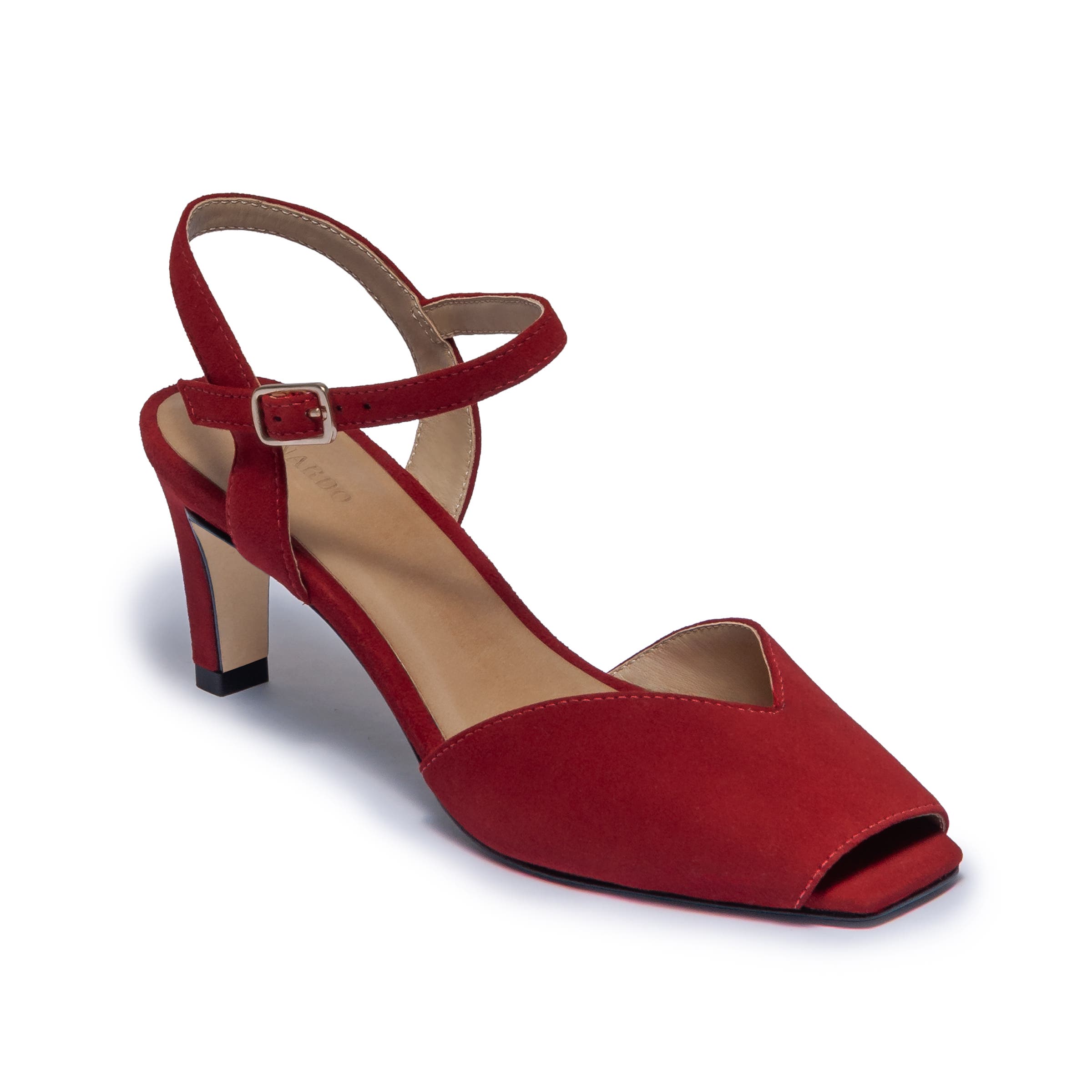 Hartley Mid Heel Sandal, Alternate, color, DARK RED