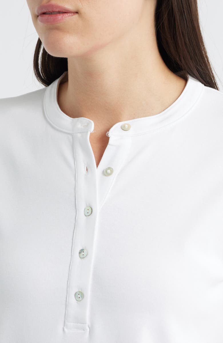 Mavi Jeans Long Sleeve Stretch Cotton Henley, Alternate, color, White