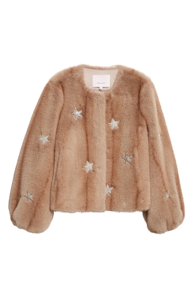 Cinq à Sept Benson Mixed Star Faux Fur Coat, Alternate, color,