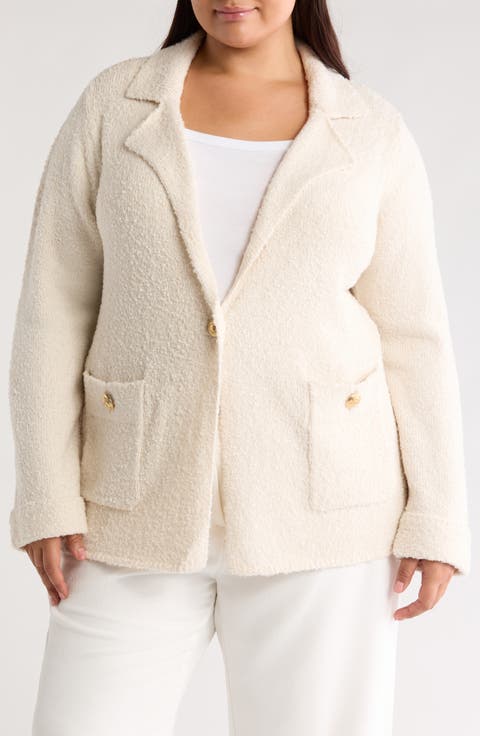 River Bouclé Knit Cardigan (Plus)