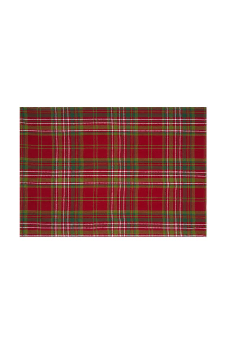 27' X 18" Jonah Plaid Woven Cotton Kitchen Dish Towel Red White and Green Plaid, Alternate, color, Red