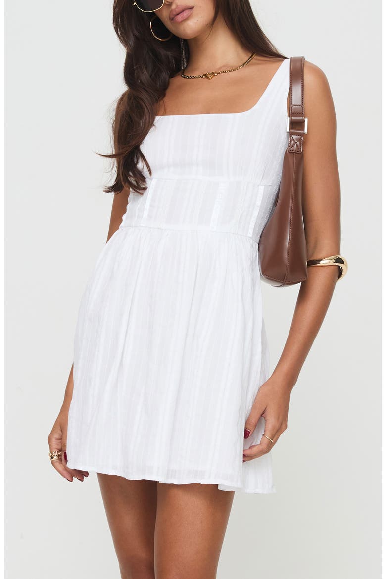 Lorinda Organic Cotton Minidress, Alternate, color, WHITE