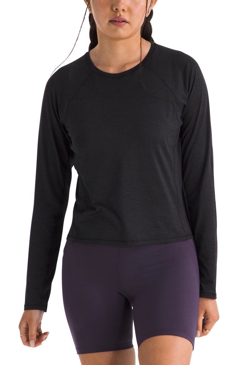 Jaida FlashDry-XD Performance Long Sleeve T-Shirt, Main, color, TNF BLACK DARK HEATHER