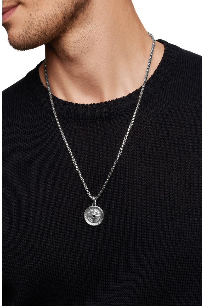 Maritime Compass Pendant, Alternate, color, SILVER PAVE