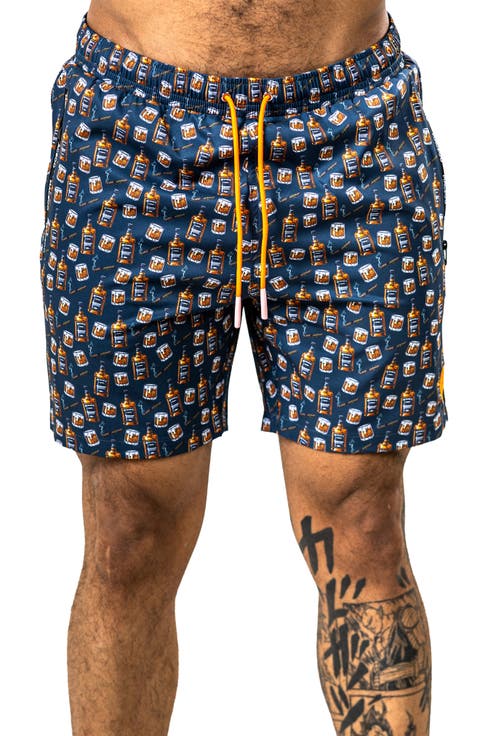 Swim Marthyr Print Swim Trunks