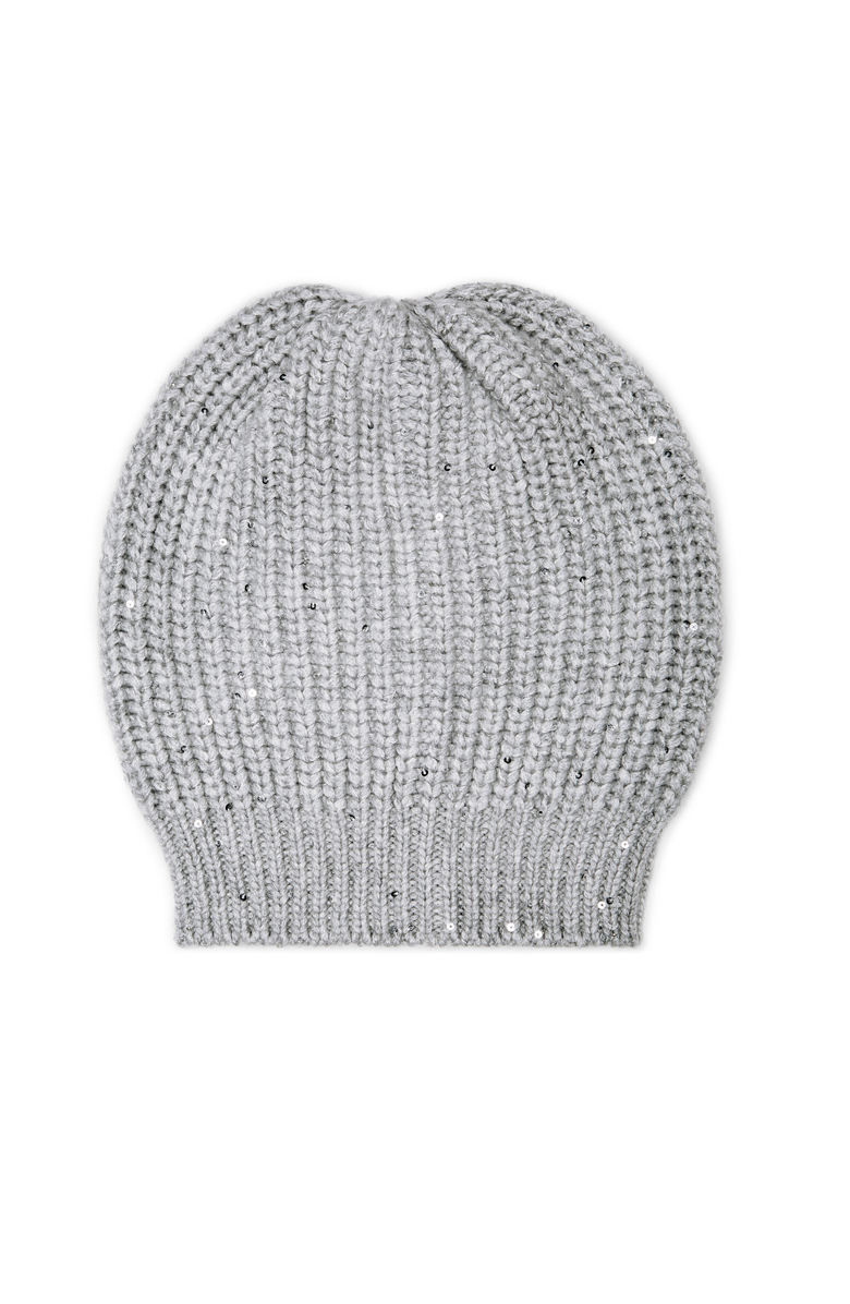 Brunello Cucinelli Cashmere and silk beanie, Main, color, Light Grey