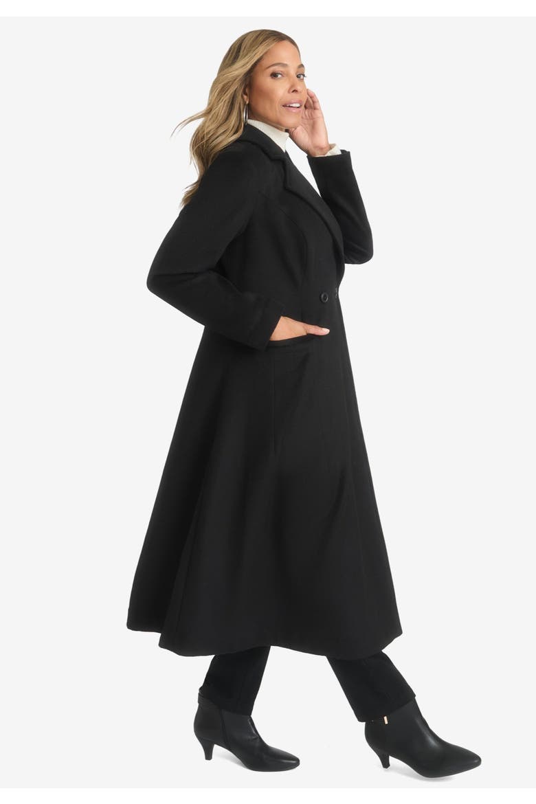 Trapeze Wool-Blend Coat, Alternate, color, COGNAC