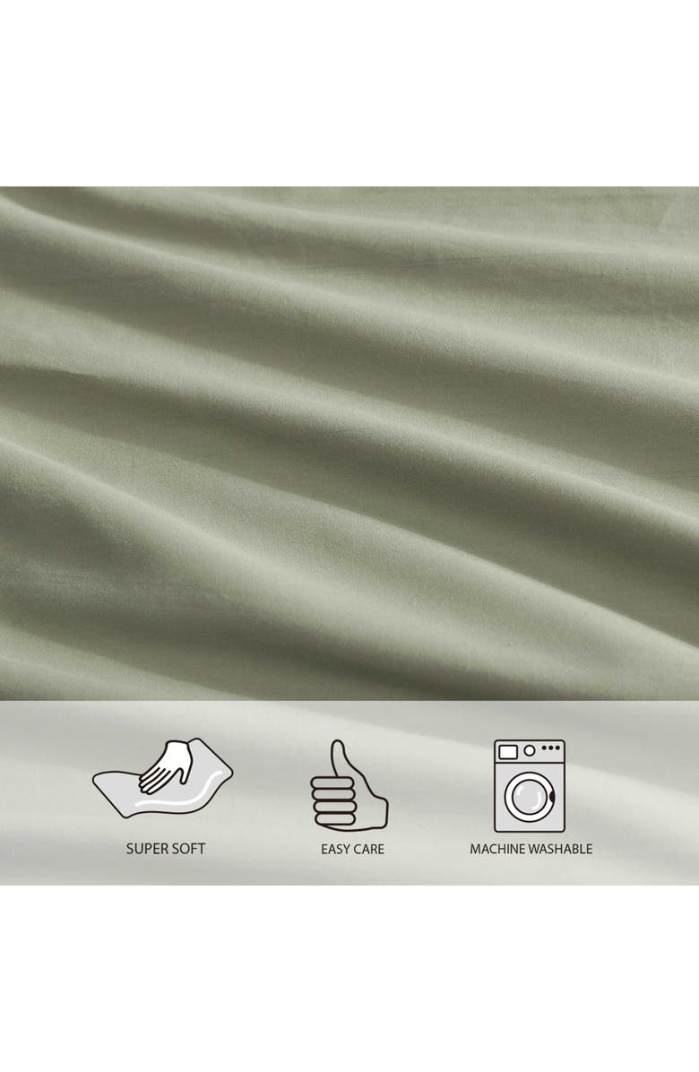 STONE COTTAGE Scalloped Hem Cotton Weave Bedskirt, Alternate, color, Green