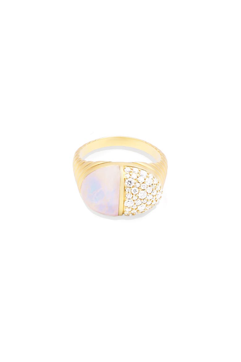 Found Cap Cocktail Ring, Main, color, Rainbow Moonstone