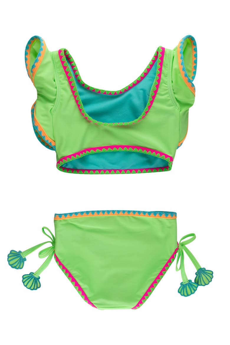 UPF50+ Crochet Detail Butterfly Tankini 2-Piece Swimsuit, Alternate, color, Neon Honeydew