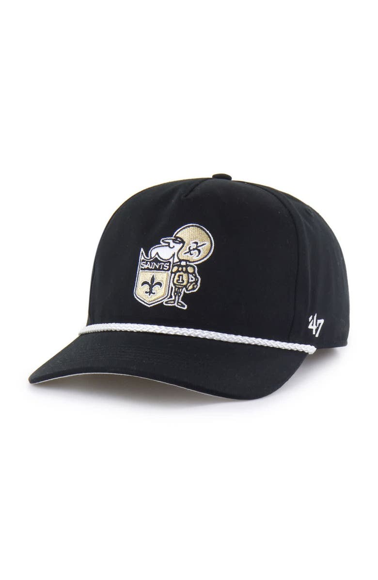 '47 Men's '47  Black New Orleans Saints Rope Hitch Adjustable Hat, Main, color, Black