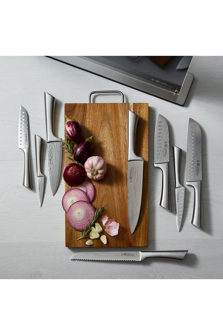 Damashiro® BODO 10-Piece Knife Block With Cutting Board, Alternate, color, Black