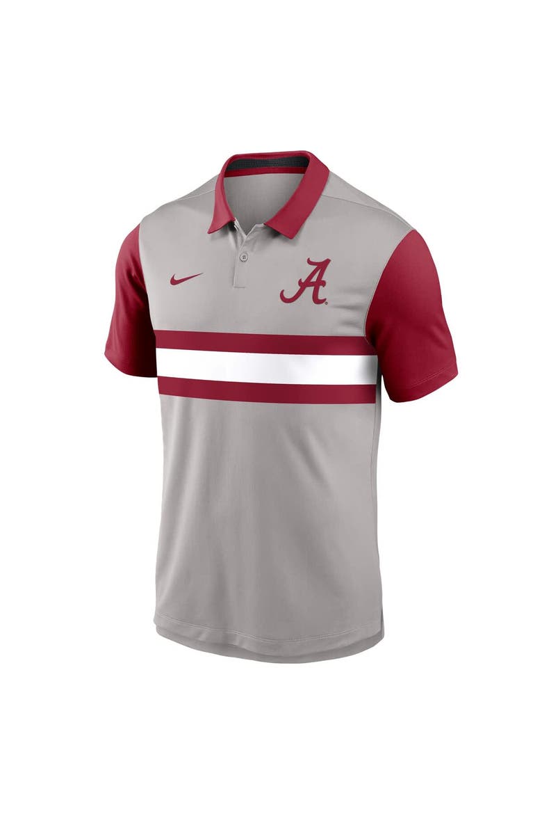 Men's Nike Gray/Crimson Alabama Crimson Tide Vapor Performance Polo, Alternate, color, Gray