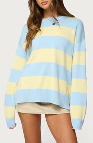 EDIKTED Riley Stripe Oversize Cotton Sweater