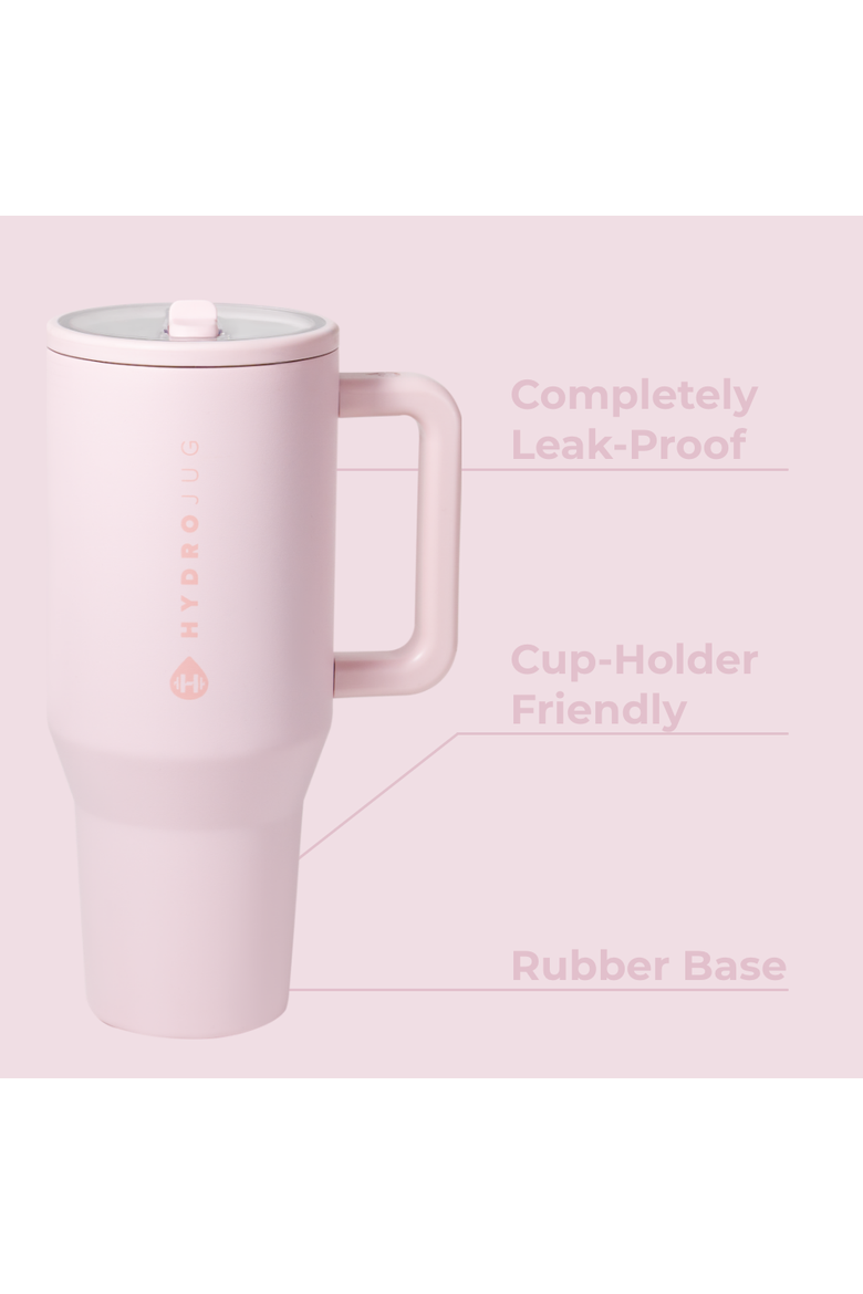 Traveler - Leakproof Insulated 32oz Water Bottle with Handle & Flip Straw, Alternate, color, Pink Sand