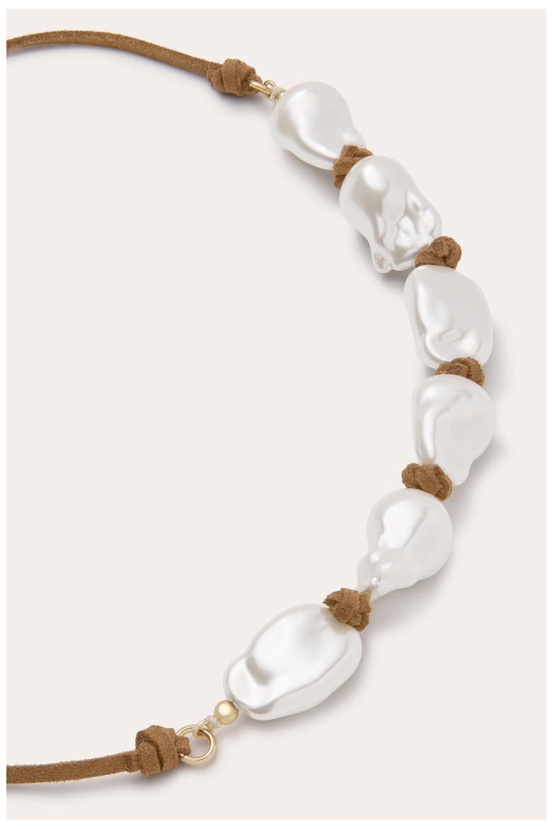 Luna Suede Necklace, Alternate, color, GOLD
