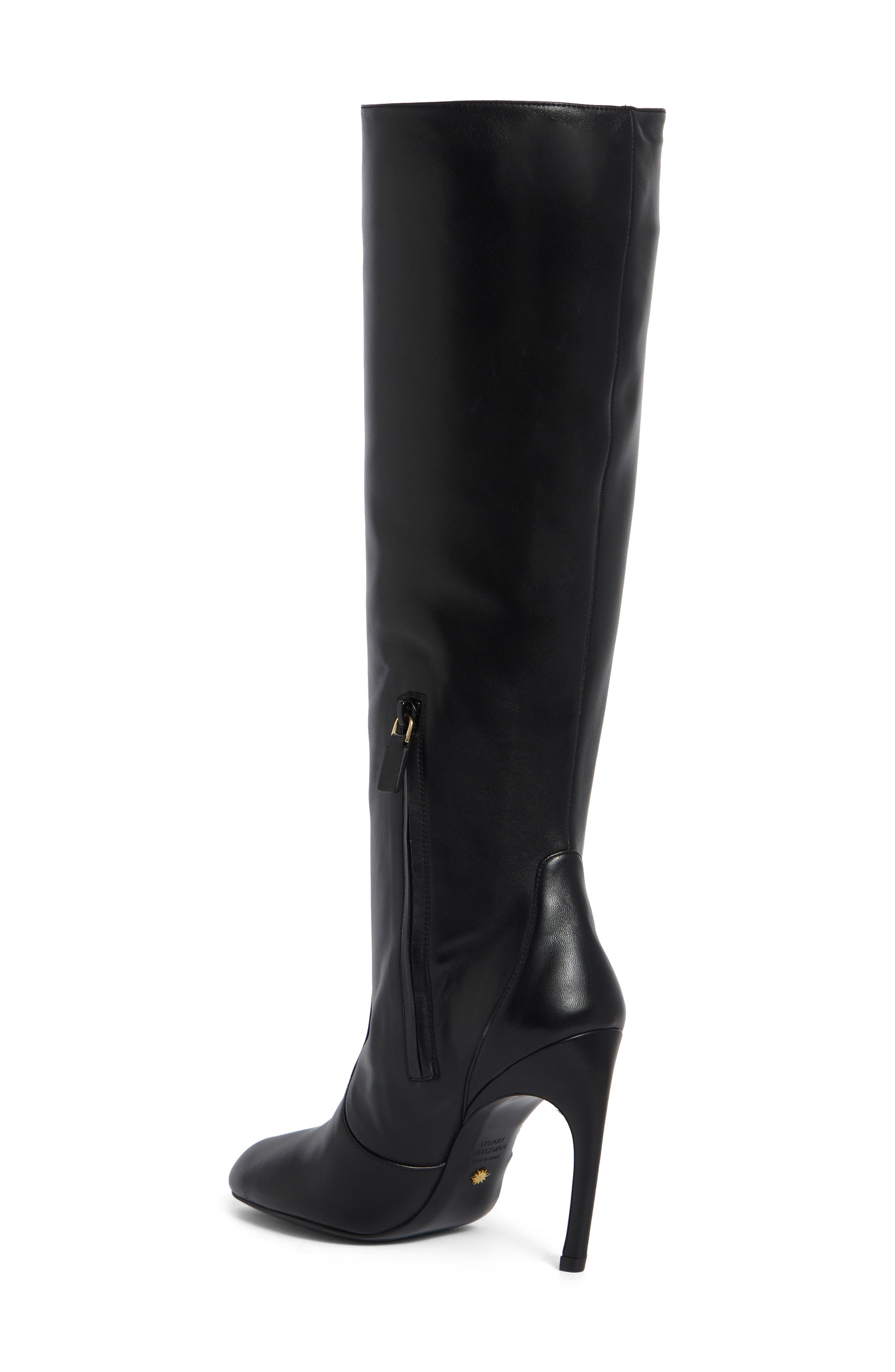 Leather Slouch Boot, Alternate, color, BLACK