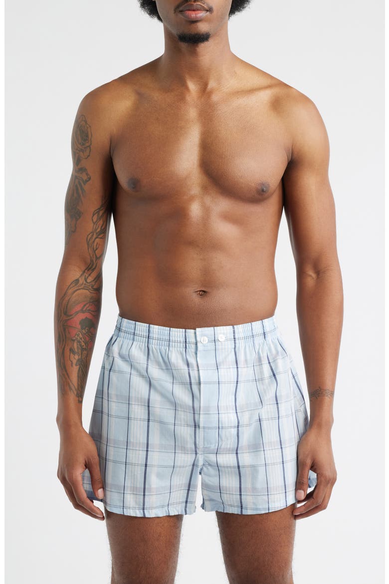 3-Pack Classic Fit Boxers, Main, color, BLUE CLARK PLAID MULTI