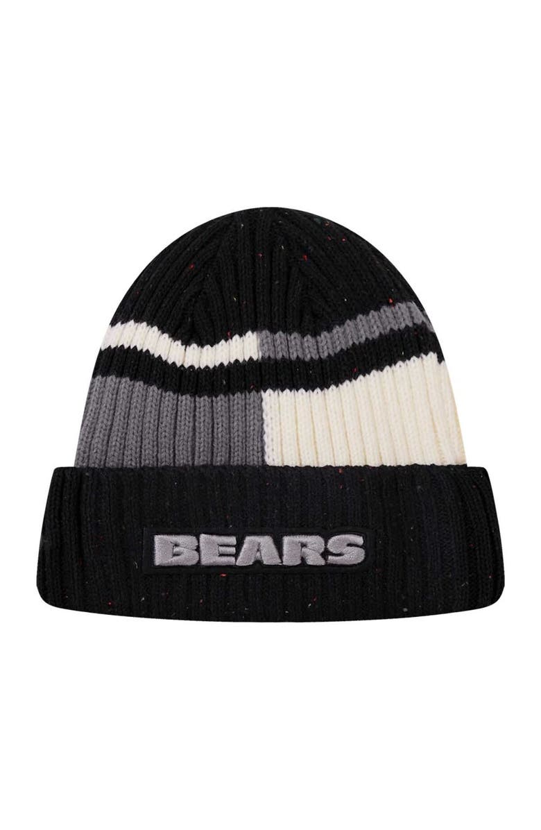 PRO STANDARD Men's Pro Standard Black/White Chicago Bears Speckled Cuffed Knit Hat, Alternate, color, Black