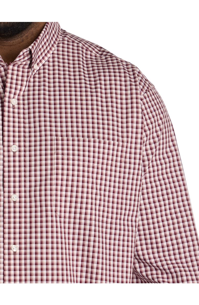 Oak Hill by DXL Big & Tall  Small Plaid Sport Shirt, Alternate, color, Pink