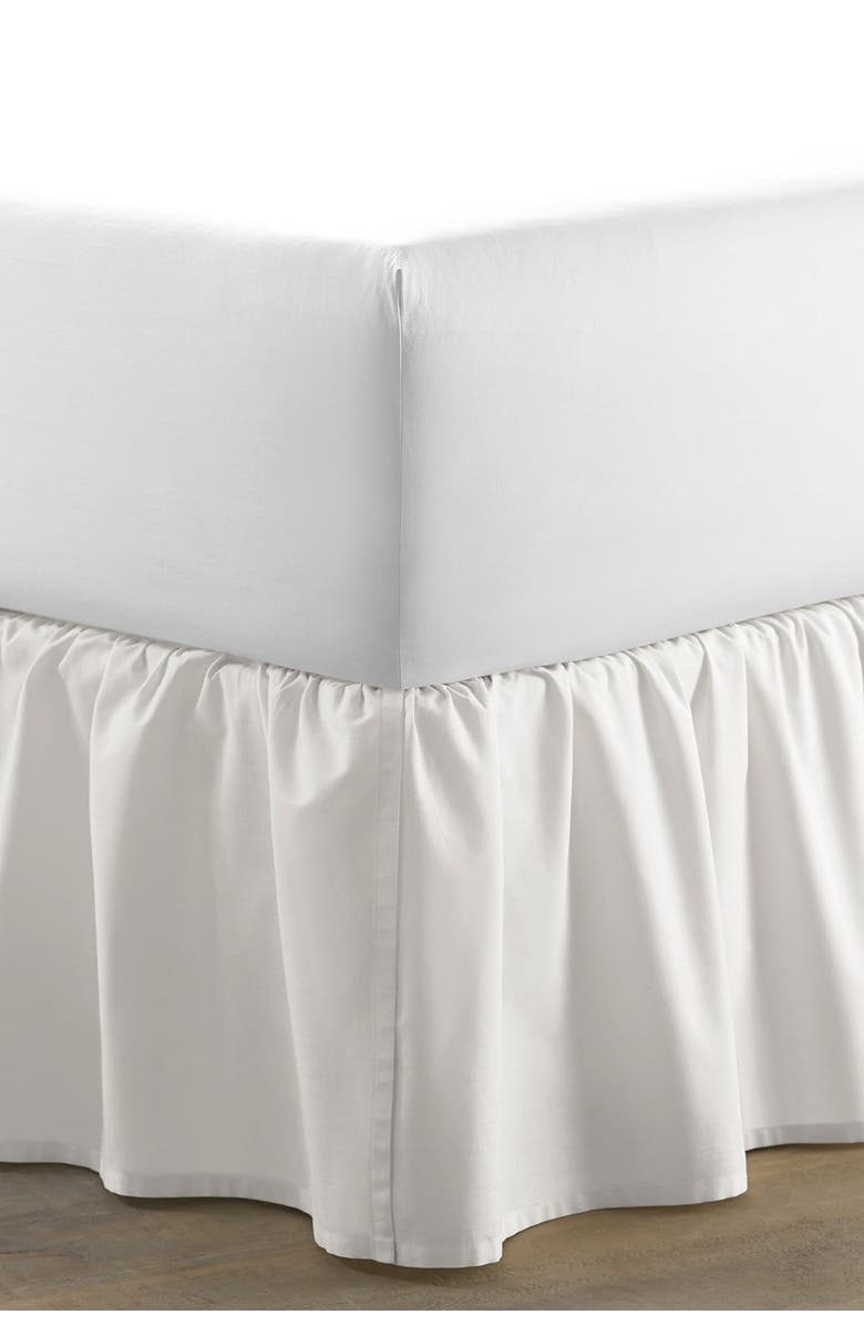 Laura Ashley Solid White King Ruffled Bed skirt, Main, color, White